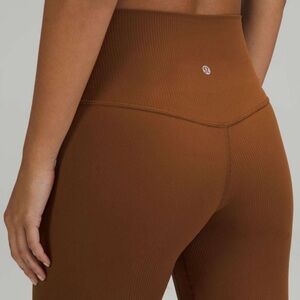 Lululemon Align Ribbed High-Rise Pant 25" Roasted Brown Size 10 Nulu Leggings